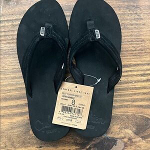 Reef Black Cushioned Thong Sandals